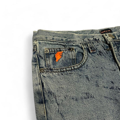 Walter Van Beirendonck  - 28 archive graffiti baggy jeans blue denim