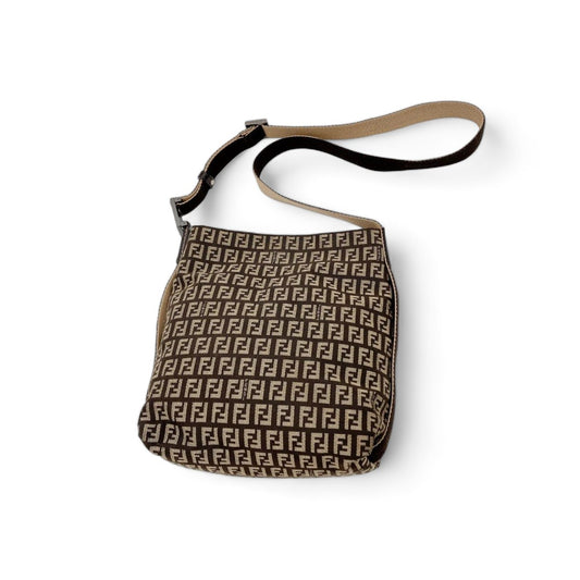 Fendi -Zucchino shoulder bag brown canvas monogram