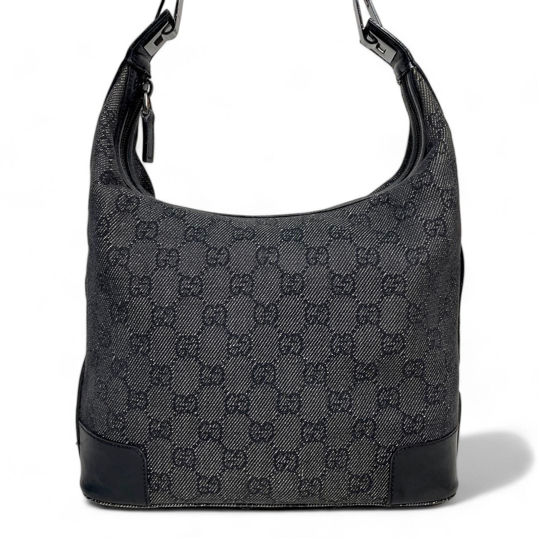 Gucci - Black Shoulder Bag Crossbody Monogram Canvas Leather