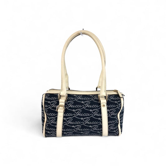 Gucci - Navy Monogram Handbag Shoulder Bag Blue