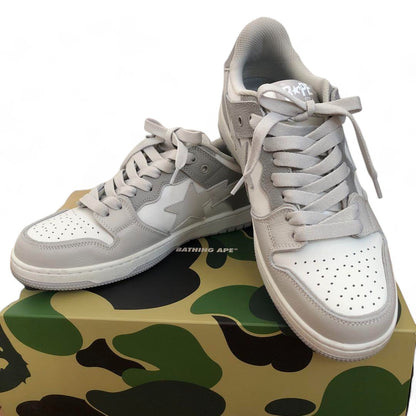 A Bathing Ape (BAPE) - 44 28cm Bapesta skater low top grey white