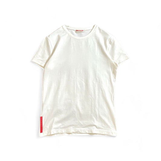 Prada Sport - M vintage white plain shirt linea rossa red line