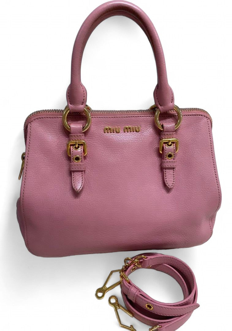 Miu Miu - Madras Pink Handbag Shoulder Bag Leather