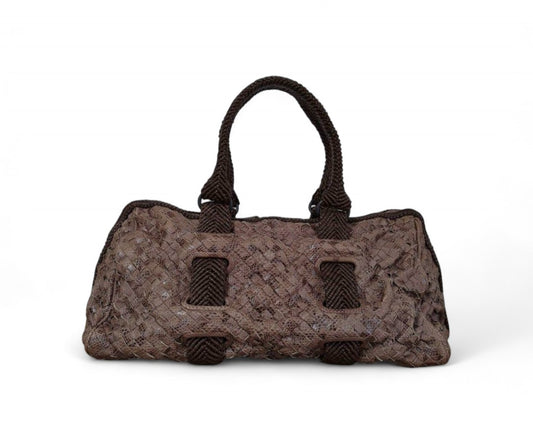 Bottega Veneta - Brown Intrecciato Leather Handbag Shoulder Bag Duffle