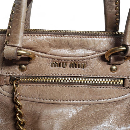 Miu Miu - chancery heart vintage leather handbag shoulder bag brown