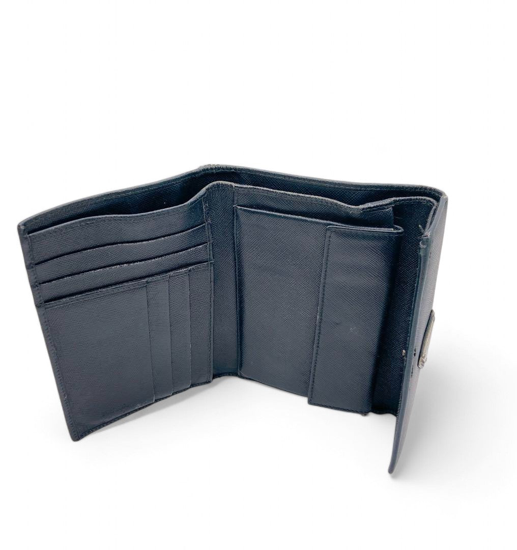 Prada - Bifold Leather Wallet Navy Saffiano