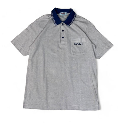 Kenzo - XL vintage polo golf shirt grey light blue monogram