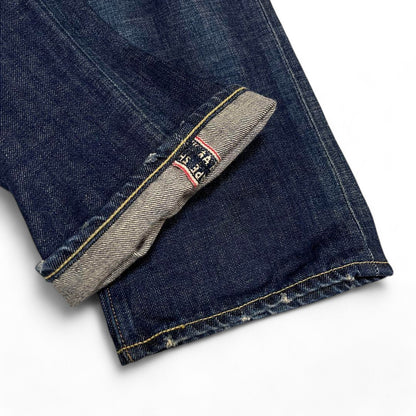 A Bathing Ape (BAPE) - S Baggy Embroidered Blue Jeans Bapehead