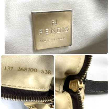 Fendi - Zucchino Handbag Mini Monogram Leather Canvas FF