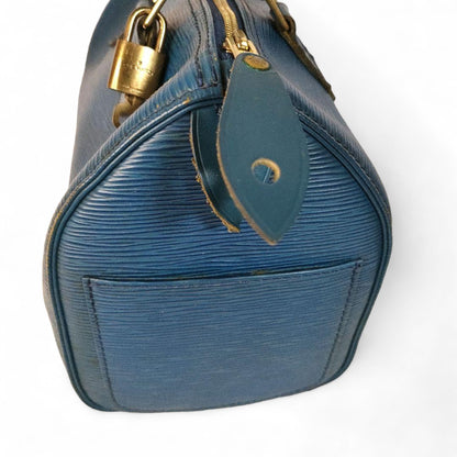 Louis Vuitton - Speedy 25 Blue Leather Monogram Dust Bag