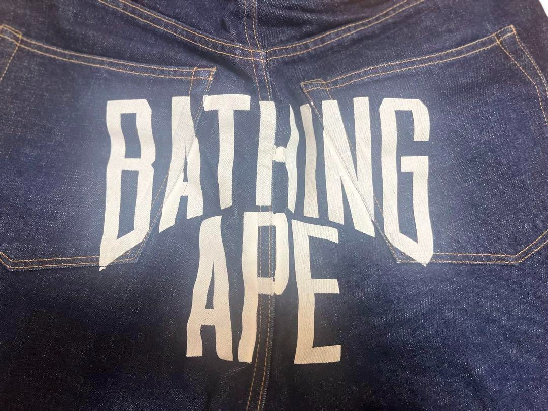 A Bathing Ape (BAPE) - M Baggy Jort Vintage Embroidered 00s Y2K