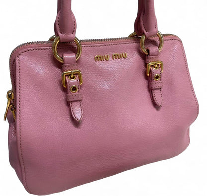 Miu Miu - Madras Pink Handbag Shoulder Bag Leather