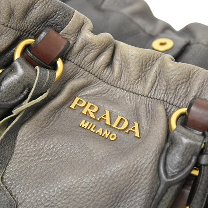 Prada - Rehleder Handtasche Dunkelgrau Schwarz