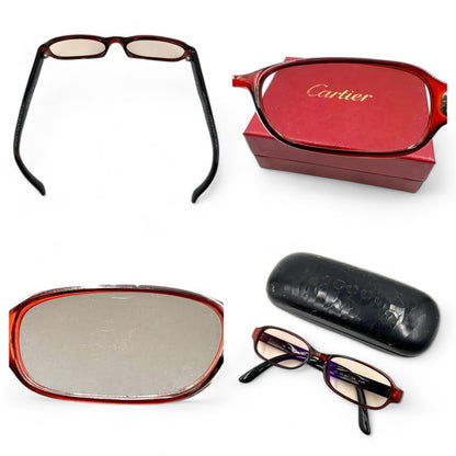 Gucci - Glasses Side Logo Monogram Retro Red Full Rim