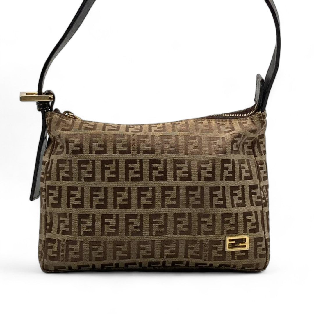 Fendi - Zucchino Handbag Mini Monogram Leather Canvas FF