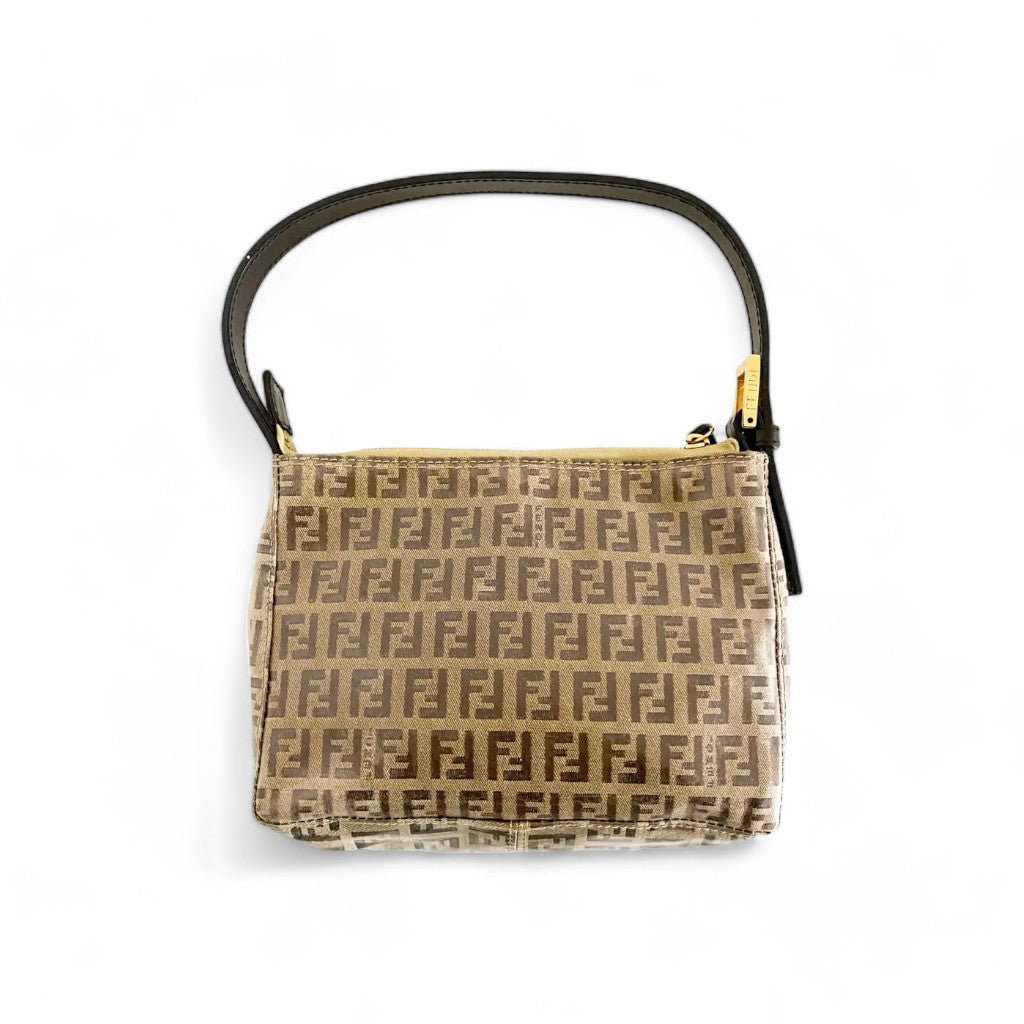 Fendi - Zucchino Handbag Mini Monogram Leather Canvas FF