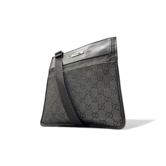 Gucci - sacoche canvas black leather crossbody shoulderbag GG monogram