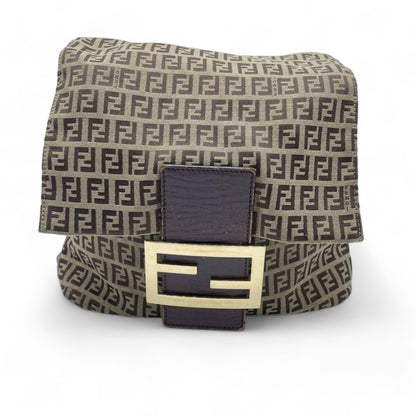 Fendi - Shoulder Bag Brown Monogram Leather Cotton