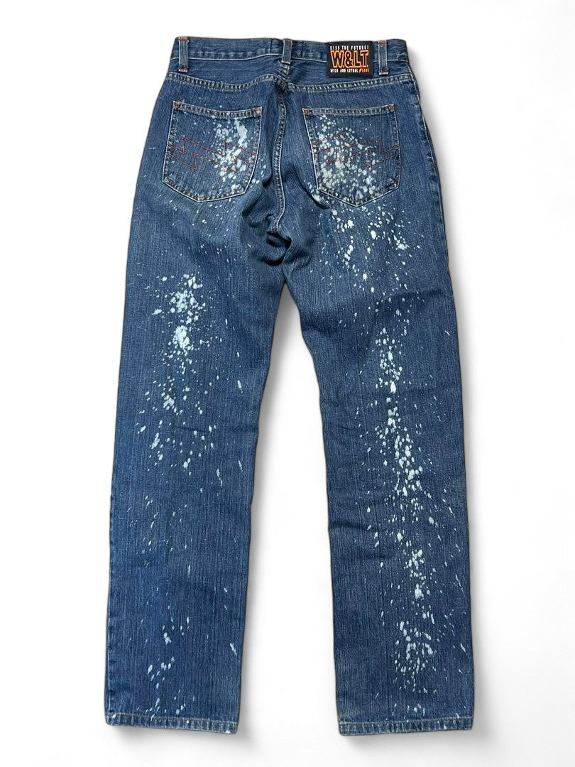 Walter Van Beirendonck - 30 Splinter Painter snake denim jeans baggy y2k 00s