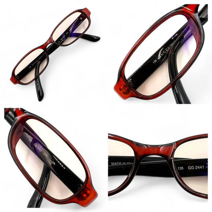 Gucci - Glasses Side Logo Monogram Retro Red Full Rim