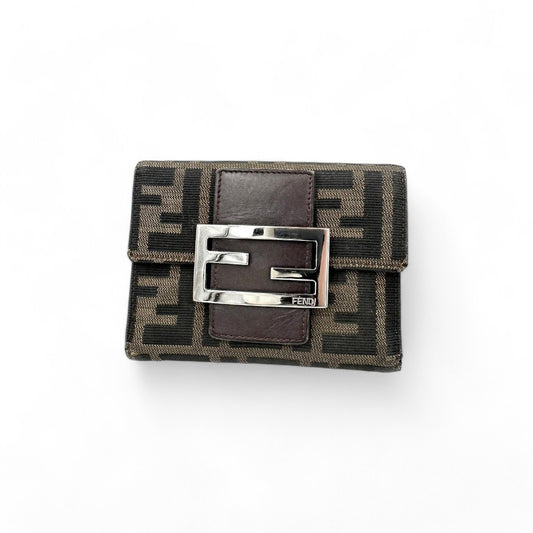 Fendi - Wallet Monogram Canvas Leather Brown