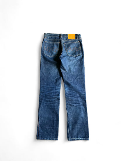 Walter Van Beirendonck W&LT -28 snake denim jeans 90s tight embroidered