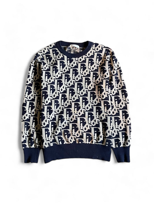 Christian Dior - L AW18 Knit Sweater Original Monogram Navy