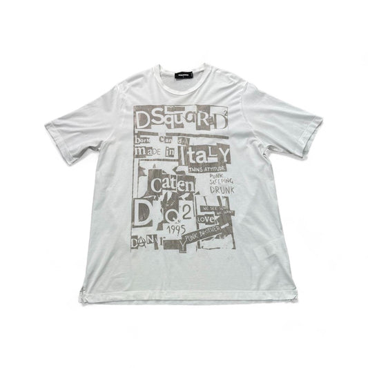 Dsquared2 - L 2004 vintage shirt white printed short sleeved