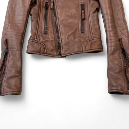 Balenciaga - FW10 lamb leather brown sheepskin riders jacket