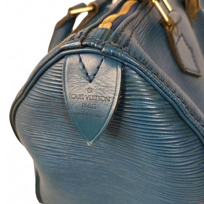 Louis Vuitton - Speedy 25 Blue Leather Monogram Dust Bag