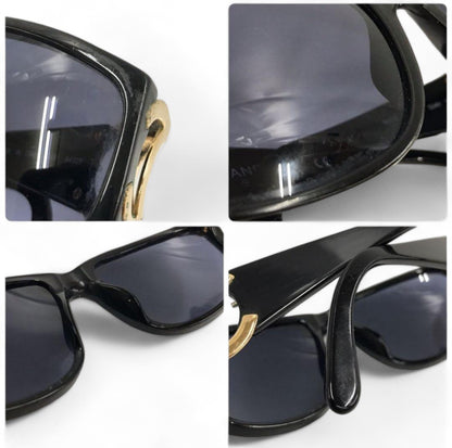 Chanel - vintage sunglasses black CC monogram with box coco