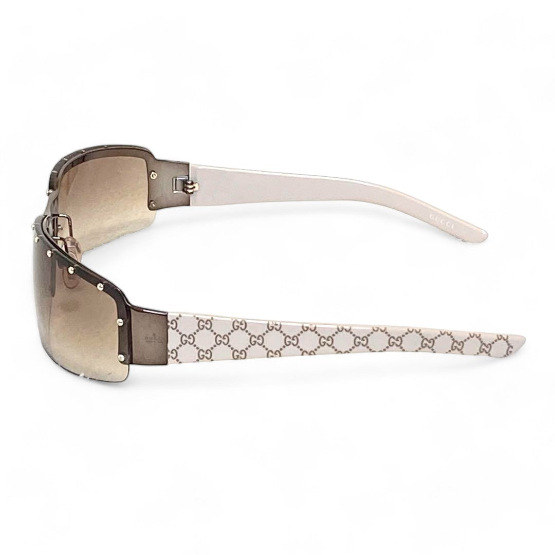 Gucci - Sunglasses Vintage Monogram Beige GG Studs