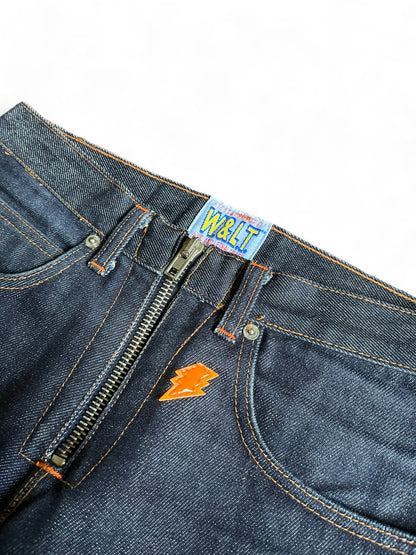 Walter Van Beirendonck W&LT -28 snake denim jeans 90s tight embroidered