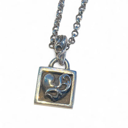 Chrome Hearts - 925 Silver Chain Necklace Gray Original Framed Heart