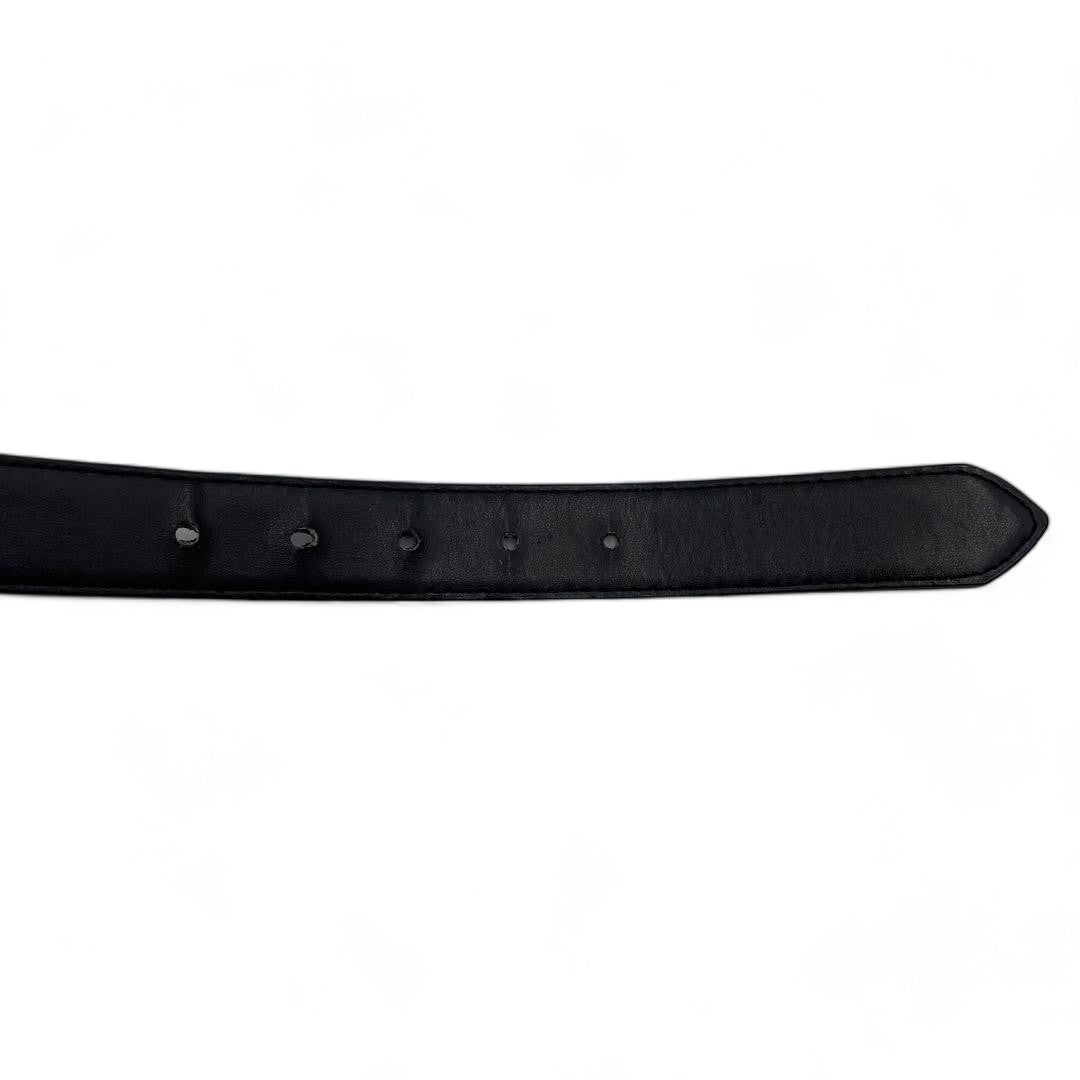 Salvatore Ferragamo - S belt black leather gancini gold