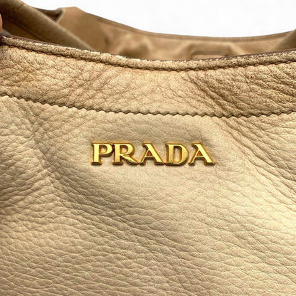 Prada - Deer Leather Handbag Brown Beige