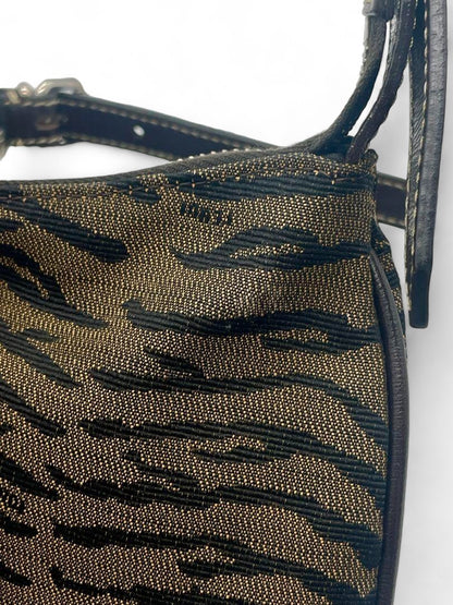 Fendi - Tiger Print Handbag Vintage Leather Brown