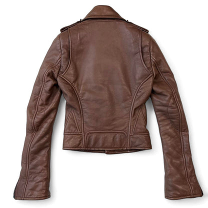 Balenciaga - FW10 lamb leather brown sheepskin riders jacket