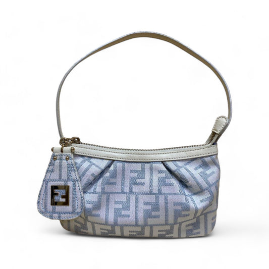 Fendi - Mini Handbag Zucca Pattern Light Blue Glitter