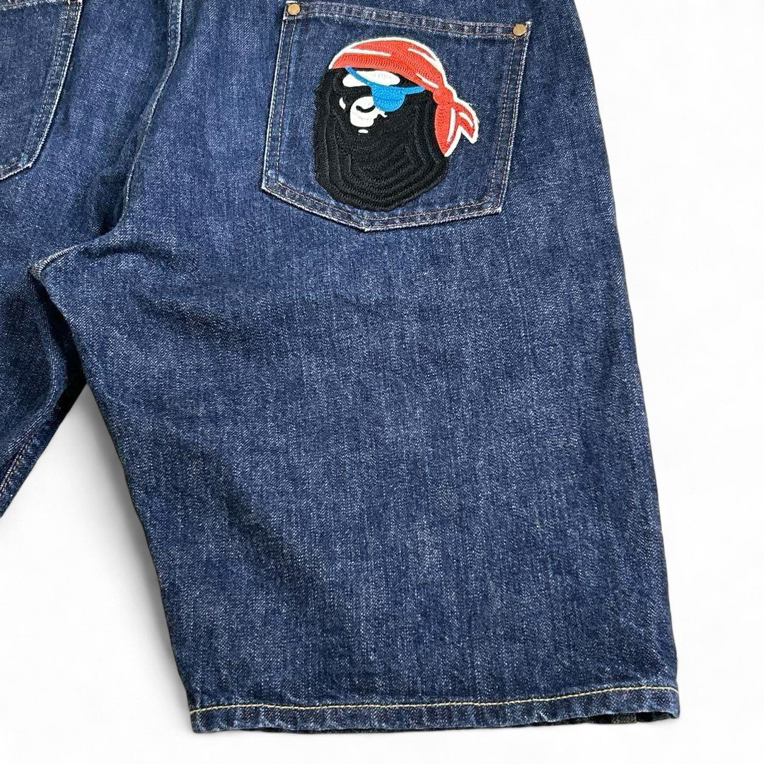 A Bathing Ape (BAPE) - L Baggy Shorts Denim Indigo Blu