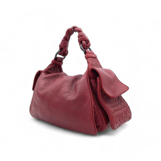 Bottega Veneta - Intrecciato red vintage leather handbag shoulder bag