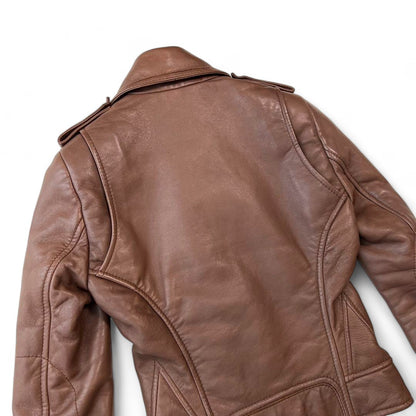 Balenciaga - FW10 lamb leather brown sheepskin riders jacket