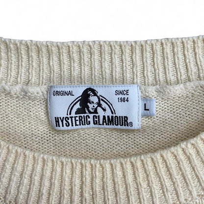 Hysteric Glamour - L Beige Knit Sweater Ultra Rare Y2K 00s