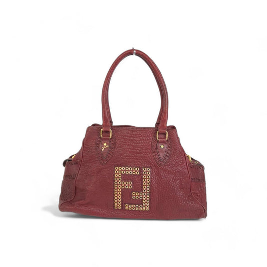 Fendi - Etnico handbag red leather shoulder bag bordeaux