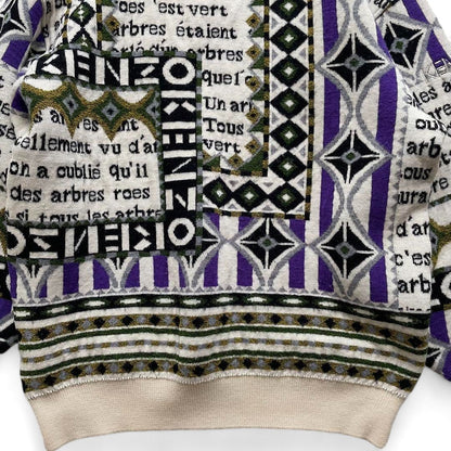 Kenzo - L vintage knit sweater wool french poetry golf