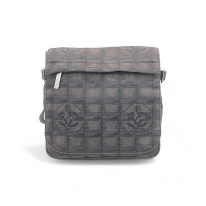 Chanel - Crossbody Shoulder Bag Grey Black Monogram