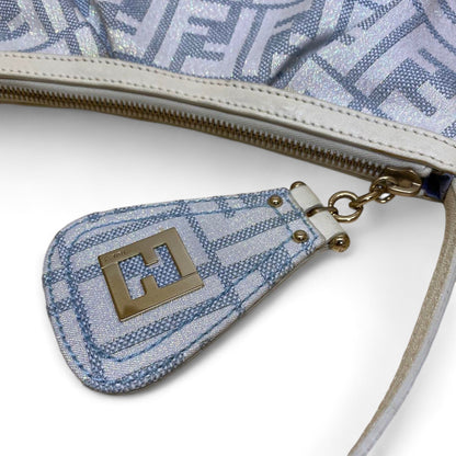 Fendi - Mini Handbag Zucca Pattern Light Blue Glitter