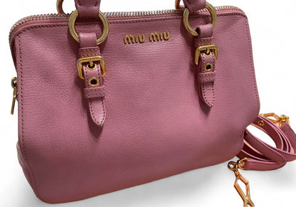 Miu Miu - Madras Pink Handbag Shoulder Bag Leather