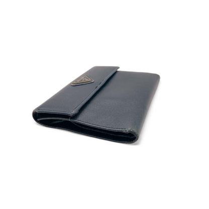 Prada - Bifold Leather Wallet Navy Saffiano