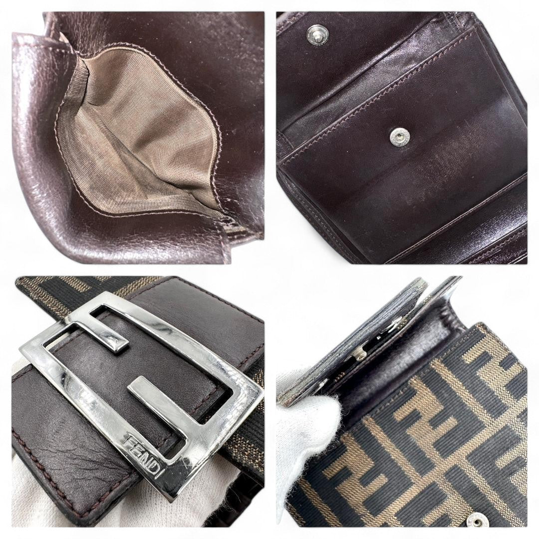 Fendi - Wallet Monogram Canvas Leather Brown